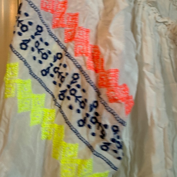 Surf Gypsy Neon Embroidered Peasant Blouse Size Small NWT - Picture 5 of 10